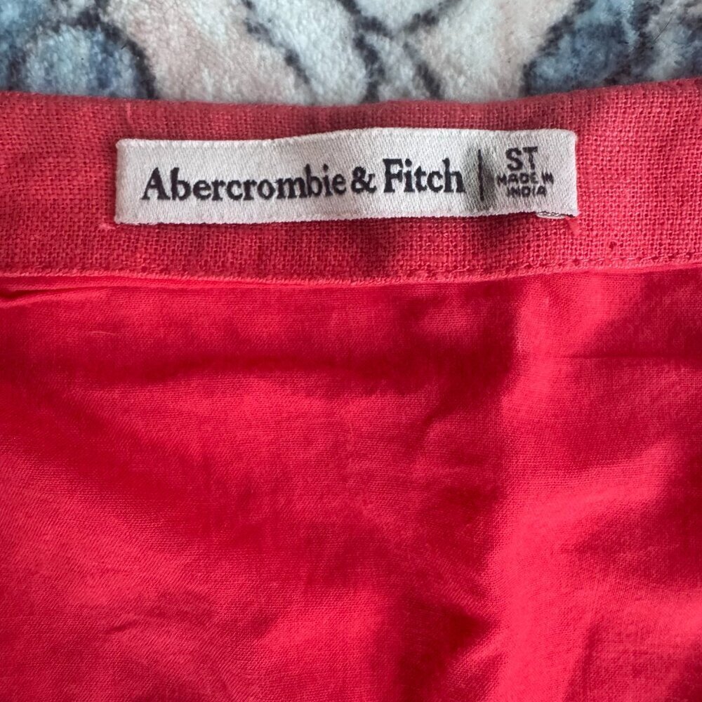 Abercrombie & Fitch Linen Short Sleeve Wrap Dress - size Small - Picture 3 of 5